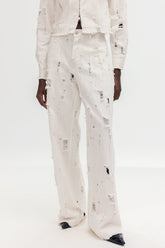 Ağartılmış Yırtık Kot Pantolon